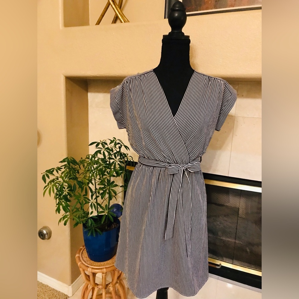Monteau Los Angeles Black & White Striped Dress